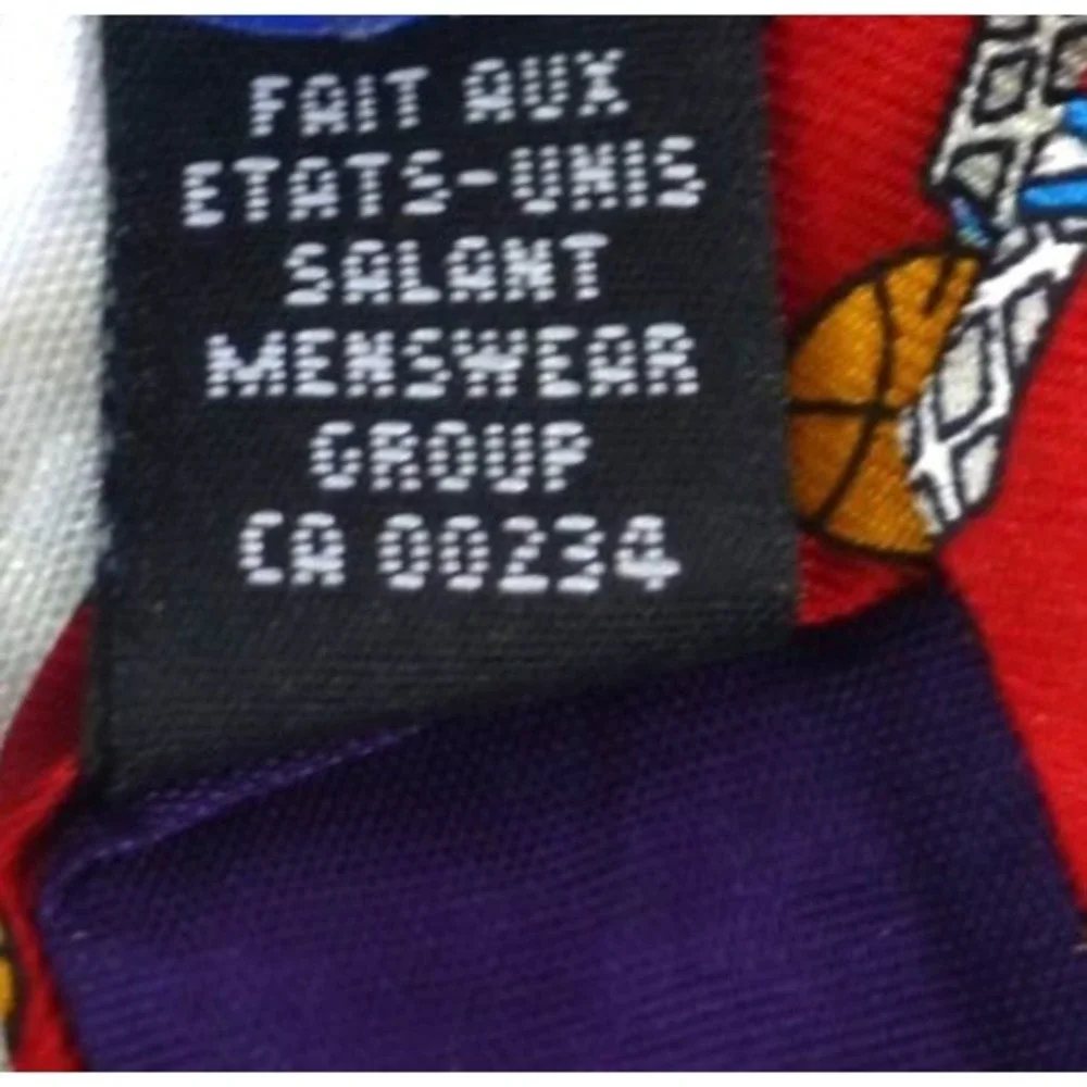 Salant Menswear Save the Children Basketball Hoops Silk Tie Red & Multicolor